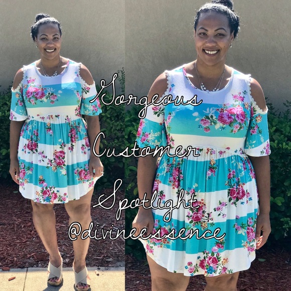 Floral Cold Shoulder Dress - Picture 7 of 7